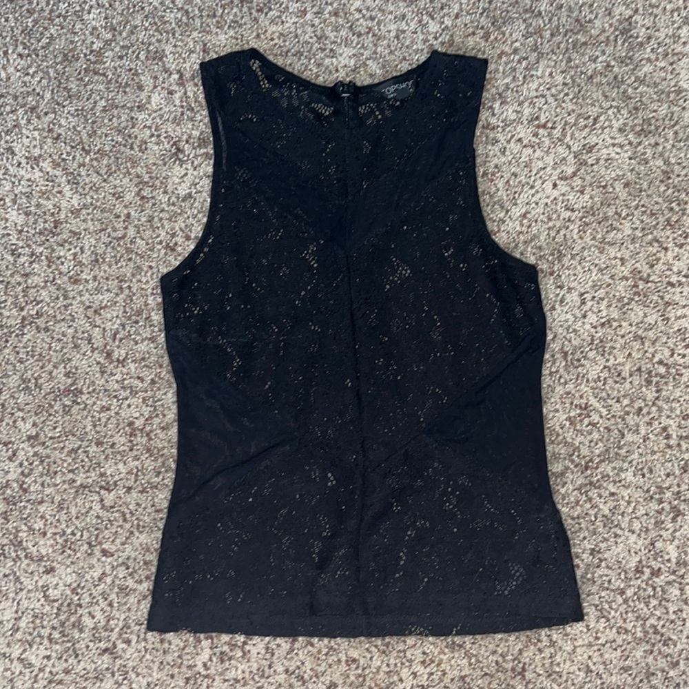 Topshop black lace top